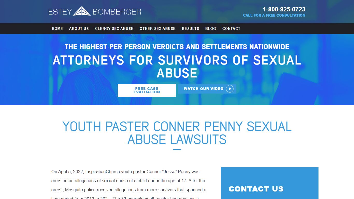 Youth Paster Conner Penny Sexual Abuse Lawsuits