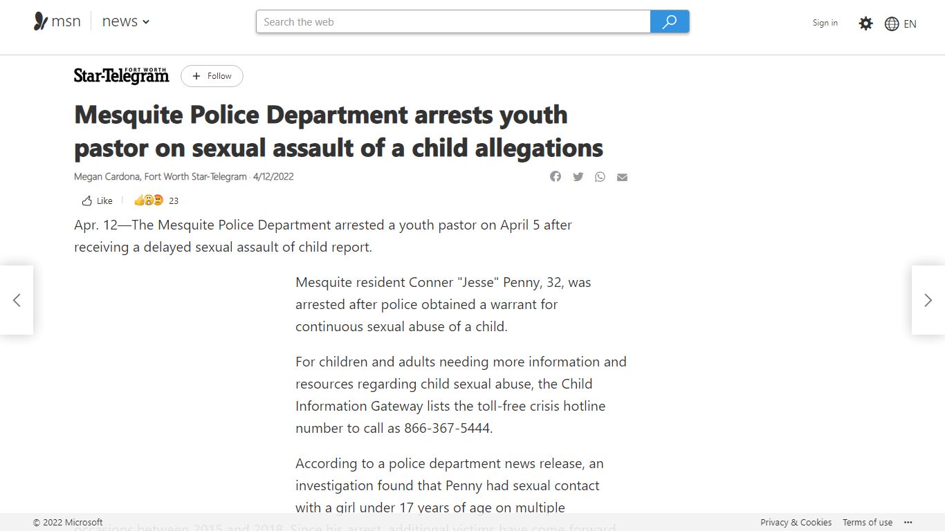 Mesquite Police Department arrests youth pastor on sexual assault ... - MSN